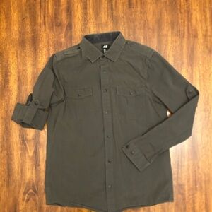H&M Olive Green Button-Up Shirt